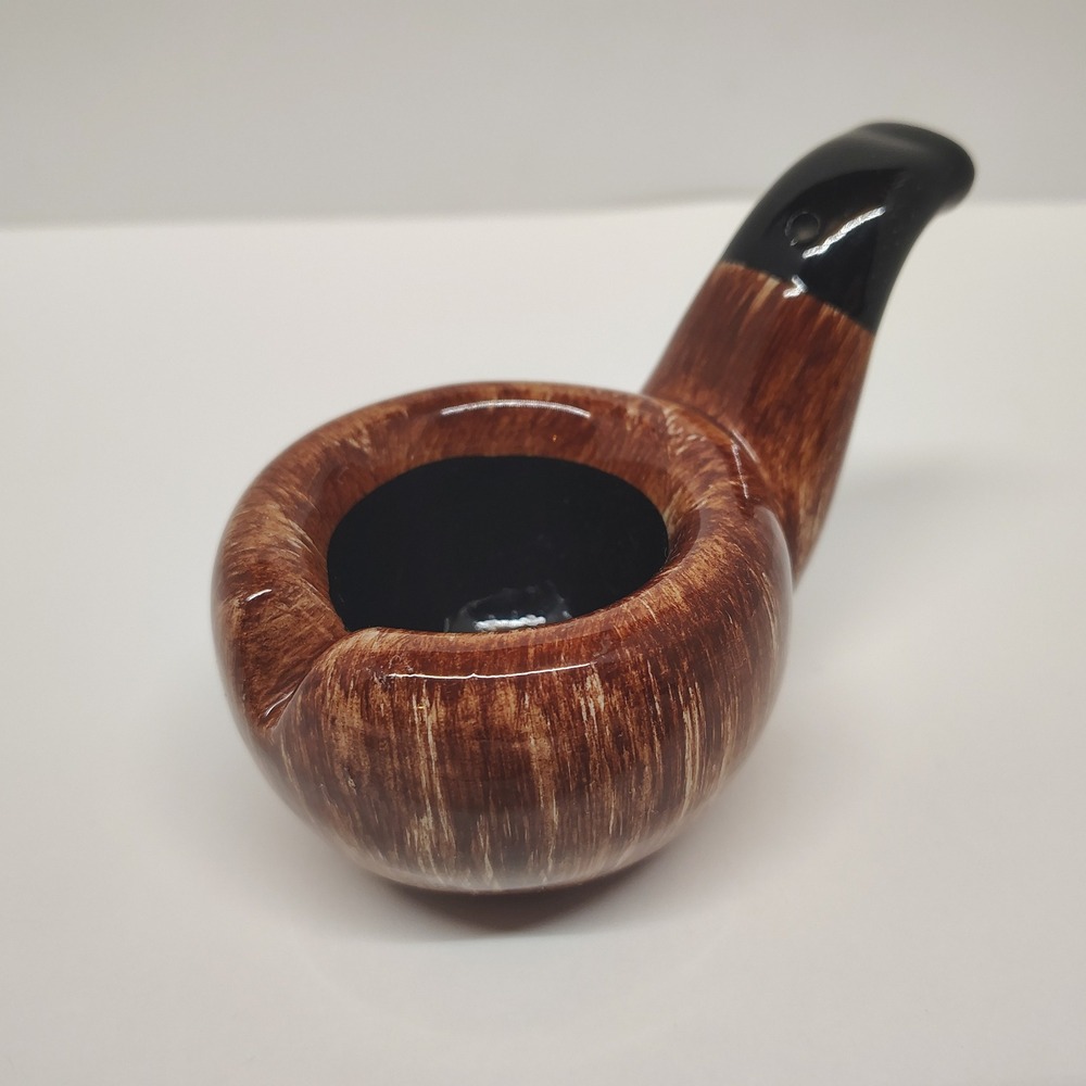 Ceramic Pipe Ashtray Novelty Ceramic Brown Glazed Collectible‎ Decor Portugal